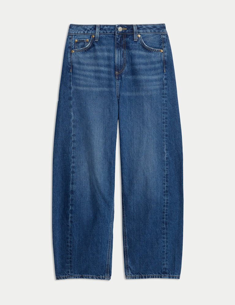Mid Rise Barrel Jeans