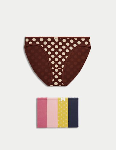 5pk Cotton Lycra® High Leg Knickers 5pk Cotton Lycra® High Leg Knickers