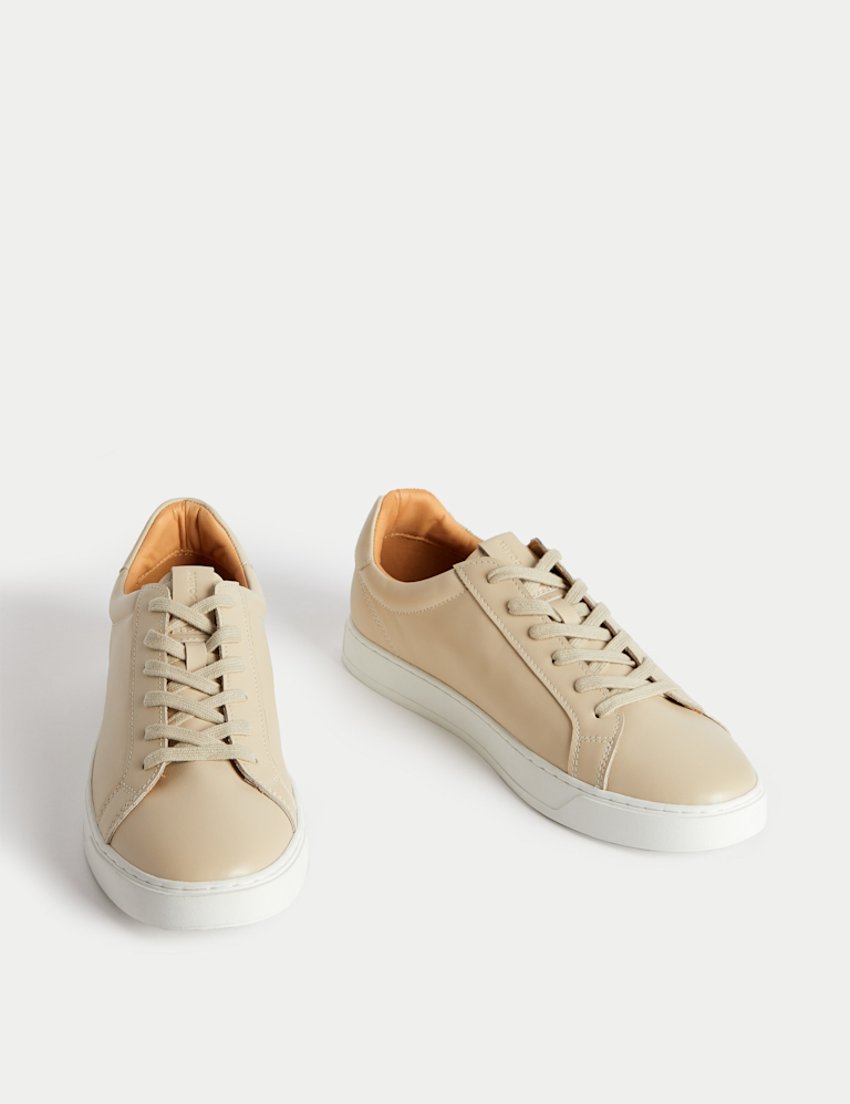 Leather Lace-Up Trainers