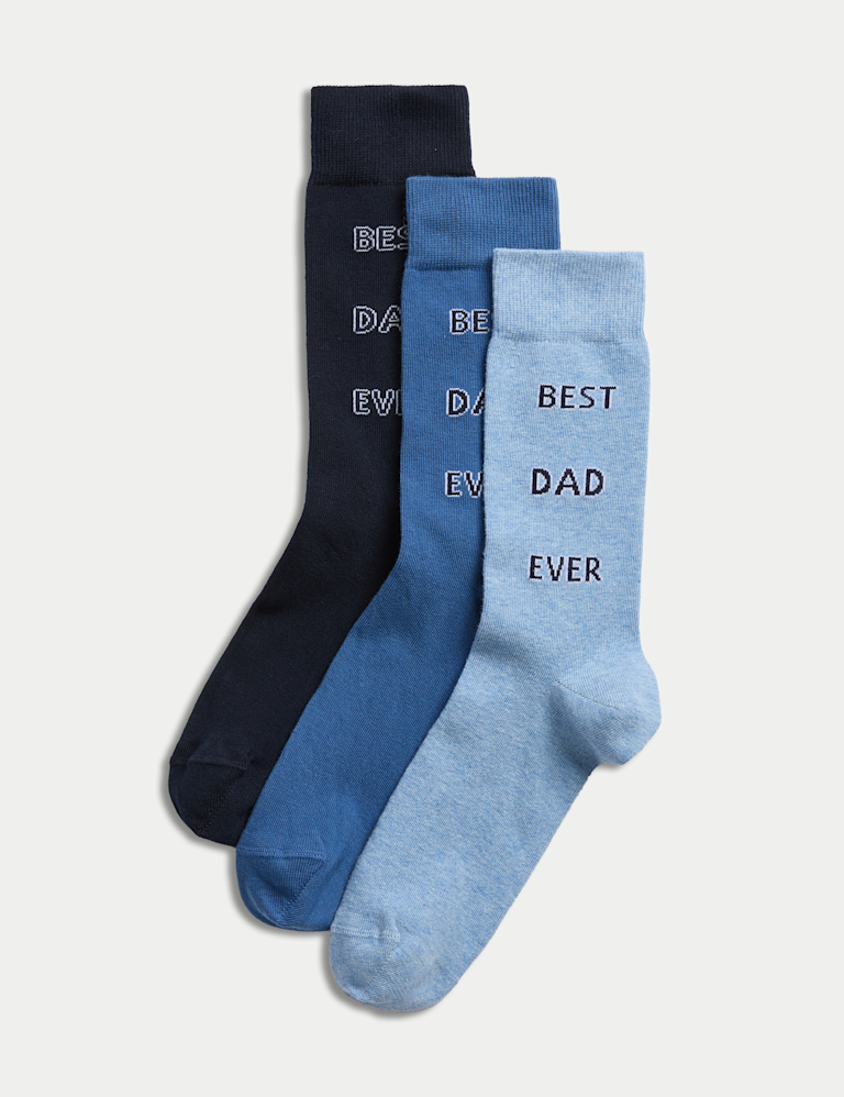 3pk Best Dad Ever Cotton Rich Socks