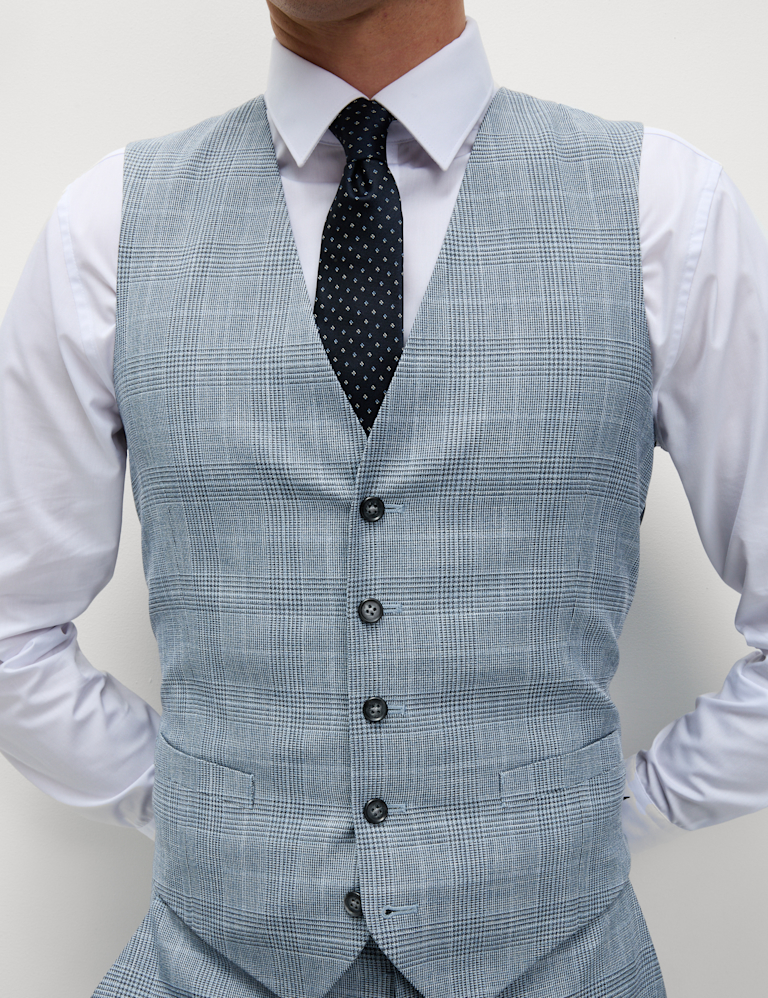 Slim Fit Check Waistcoat