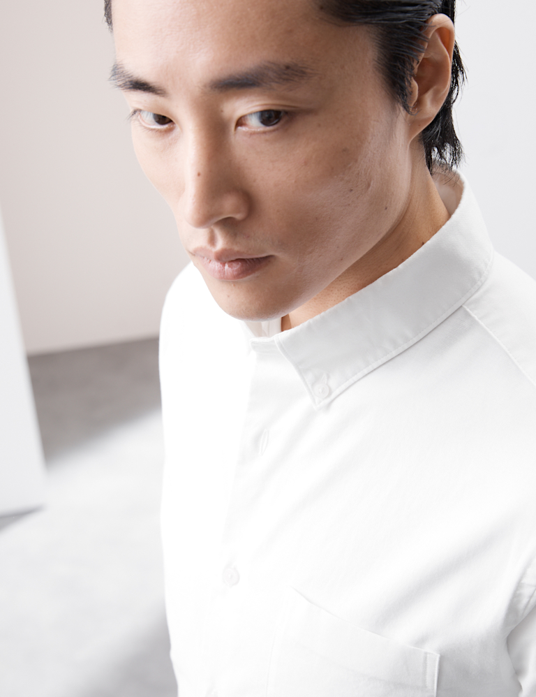 Slim Fit Cotton Rich Oxford Shirt