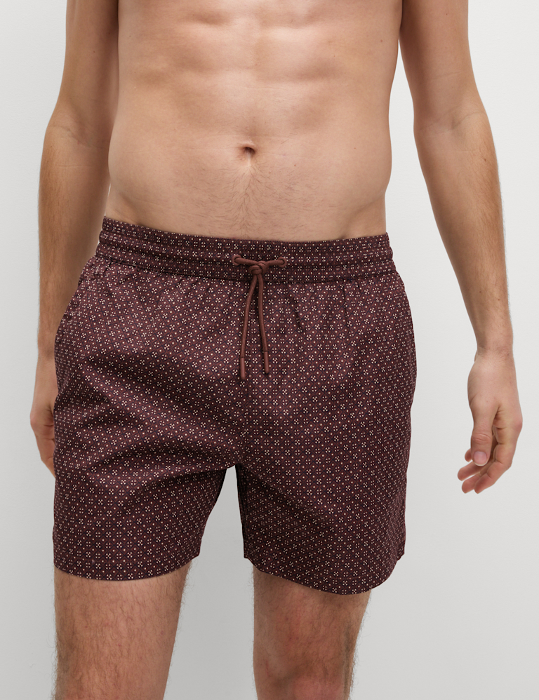 Quick Dry Geometric Print Swim Shorts