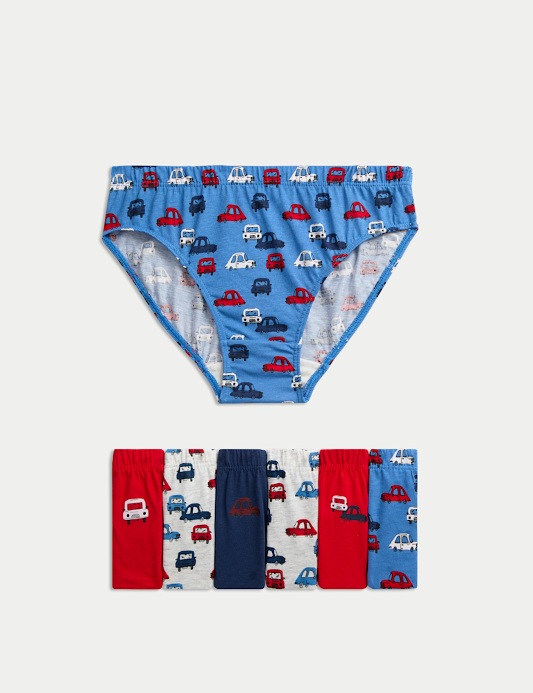 7pk Pure Cotton Car Print Briefs (2-8 Yrs) 7pk Pure Cotton Car Print Briefs (2-8 Yrs)