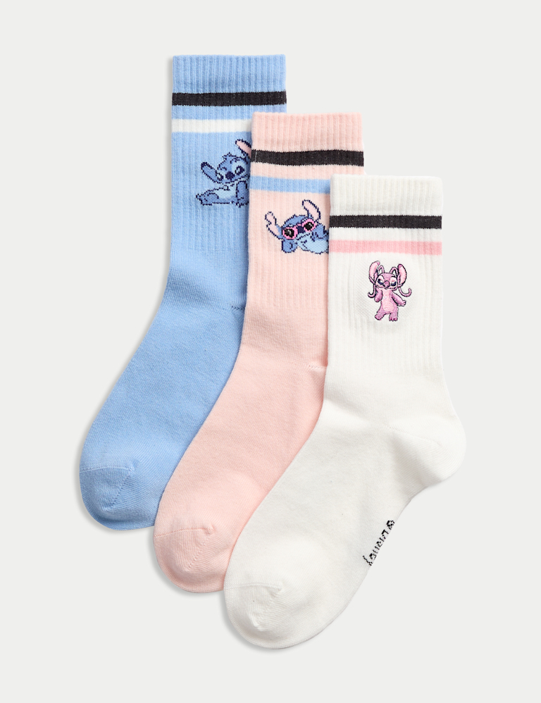 3pk Cotton Rich Lilo & Stitch™ Socks (6 Small – 7 Large)