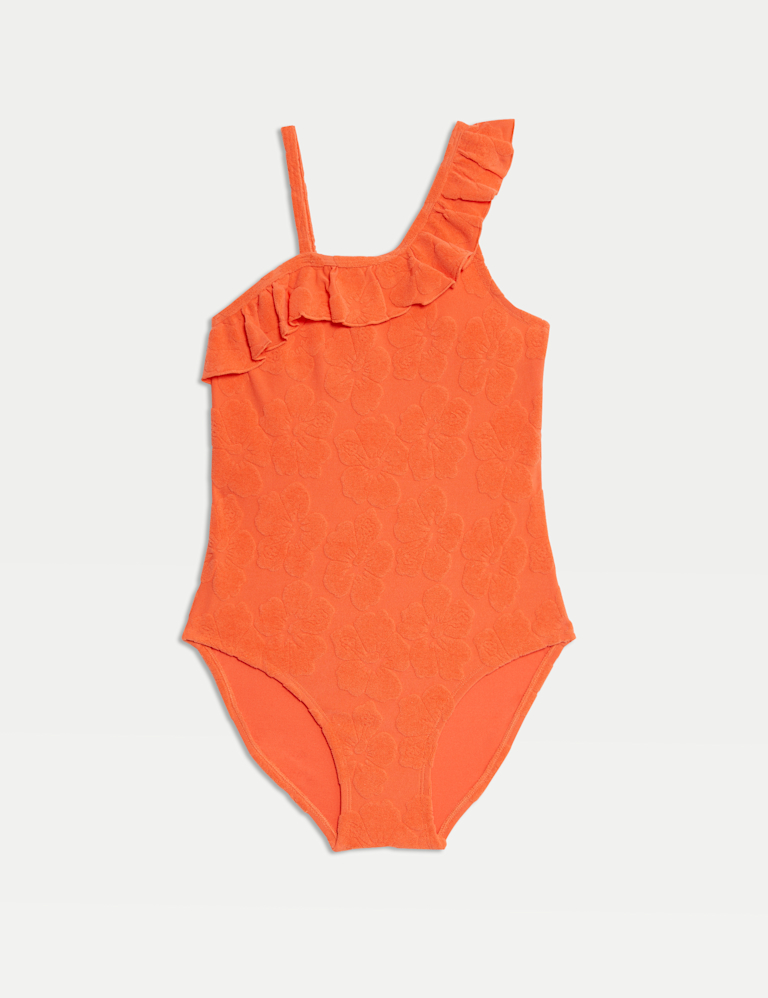 Frill Floral Textured Swimsuit (6-16 Yrs)