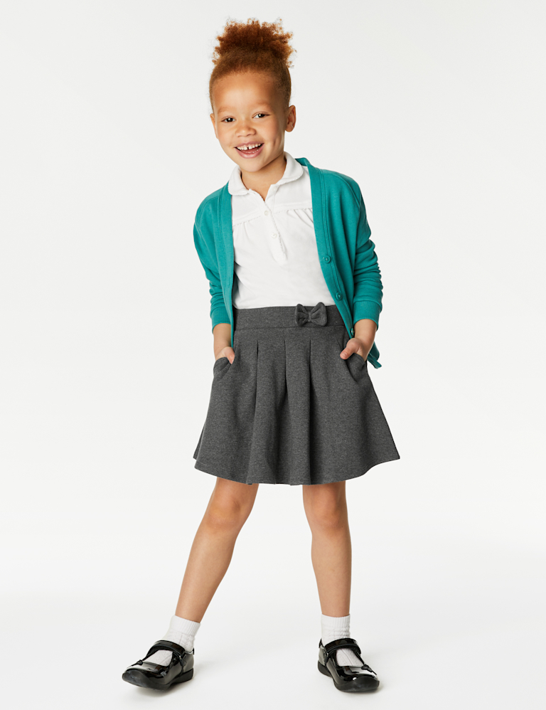 2pk Girls’ Jersey Bow School Skirts (2-14 Yrs)