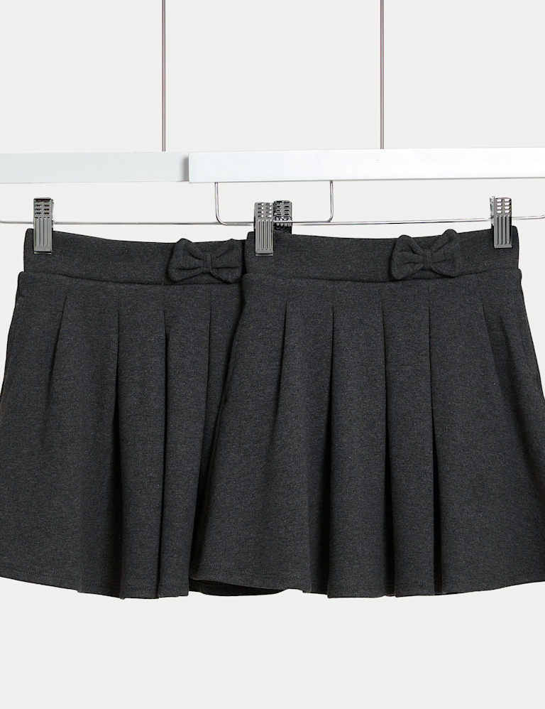 2pk Girls’ Jersey Bow School Skirts (2-14 Yrs)