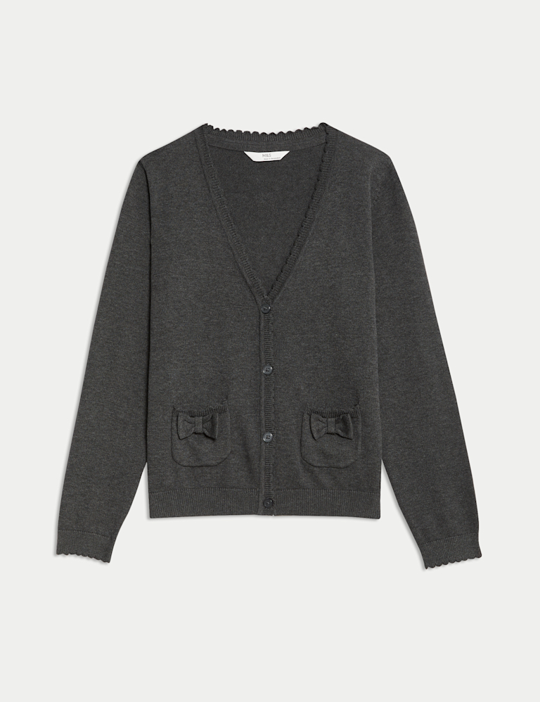 Pure Cotton Bow Pocket Cardigan (3-18 Yrs)