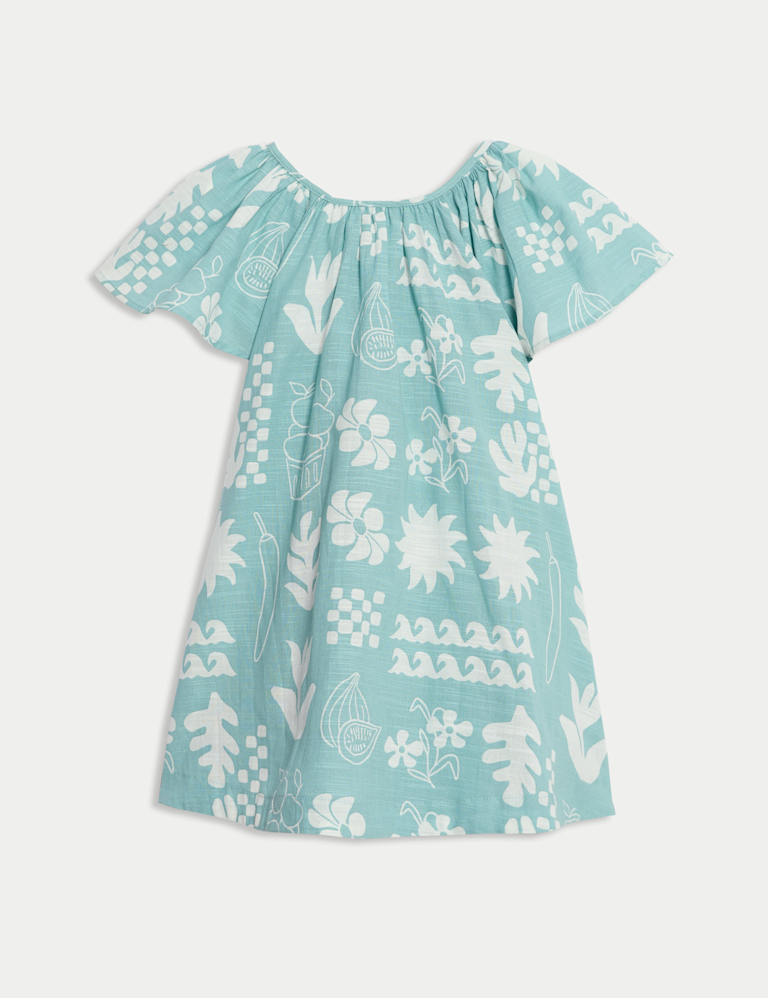 Pure Cotton Surf Print Dress (2-8 Yrs)