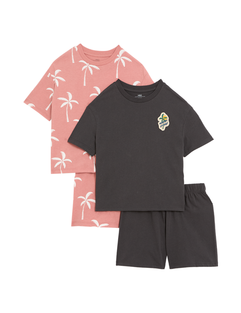 2pk Pure Cotton Palm Tree Pyjamas (1-16 Yrs)