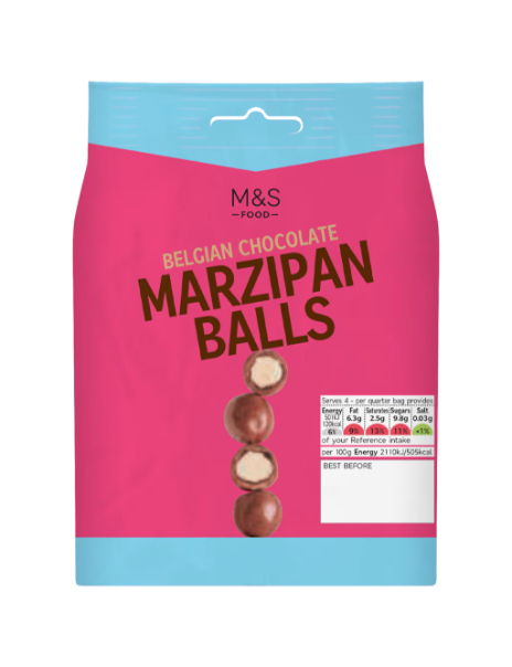 Belgian milk chocolate covered Marzipan balls