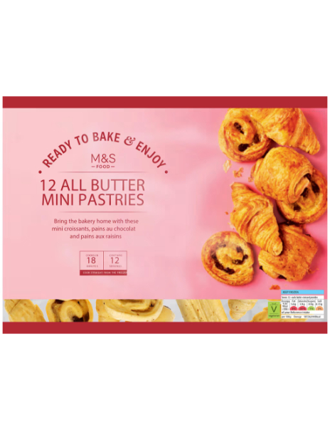 12 Mini All Butter Pastries Ready to Bake Frozen