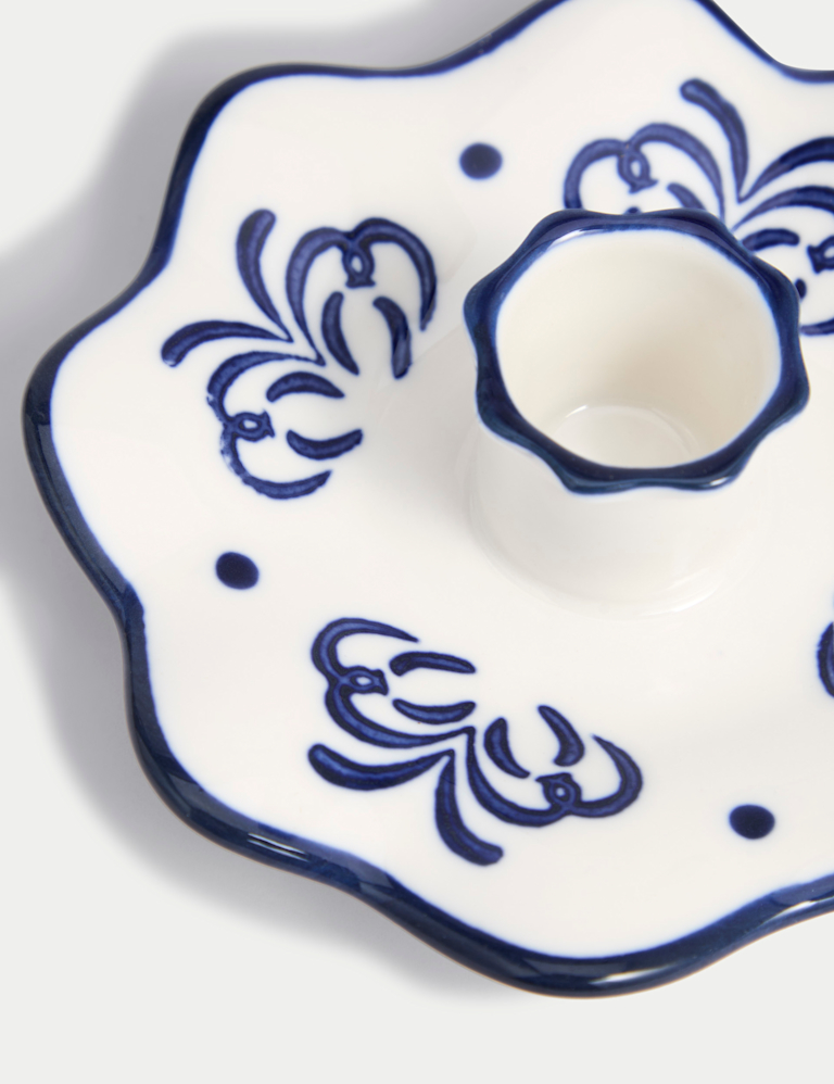 Floral Ceramic Dinner Candle Holder