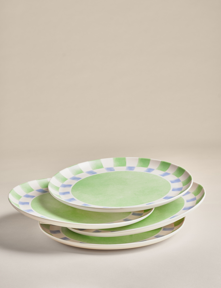 Set of 4 Summer Brights Picnic Dinner Plates