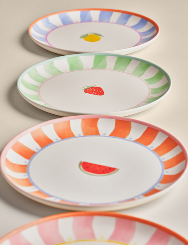 Set of 4 Summer Brights Icon Picnic Side Plates