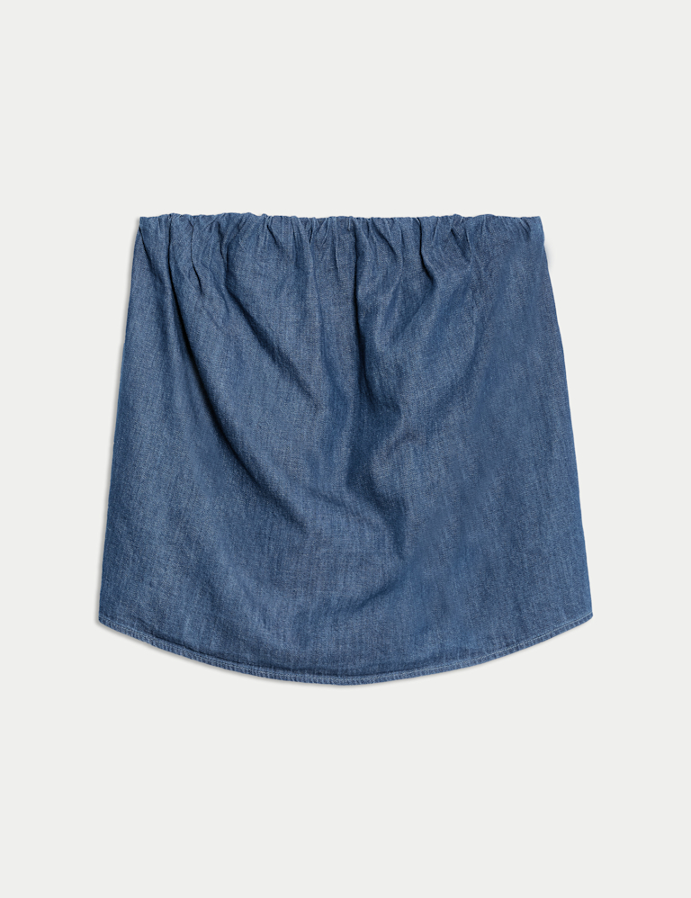 Pure Cotton Denim Bandeau Top