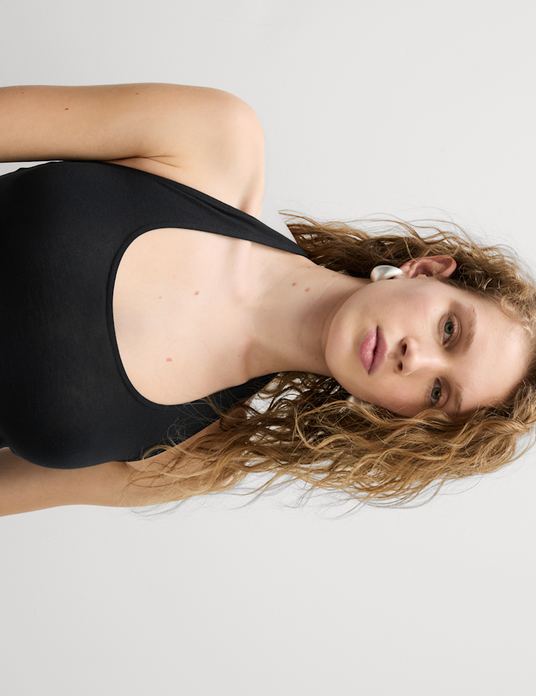 Cotton Rich Halter Neck Vest Top