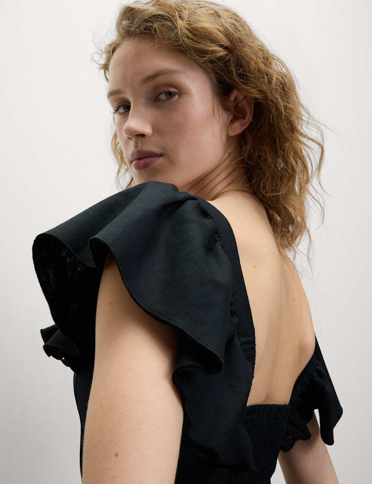 Linen Rich Regular Fit Crop Top