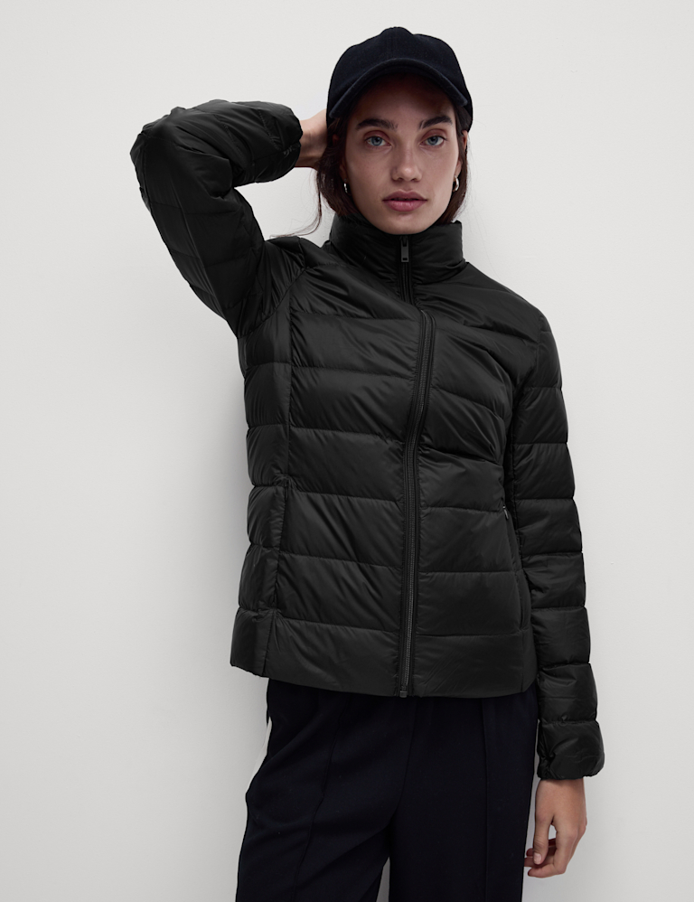 Feather & Down Quilted Packaway Puffer Jacket