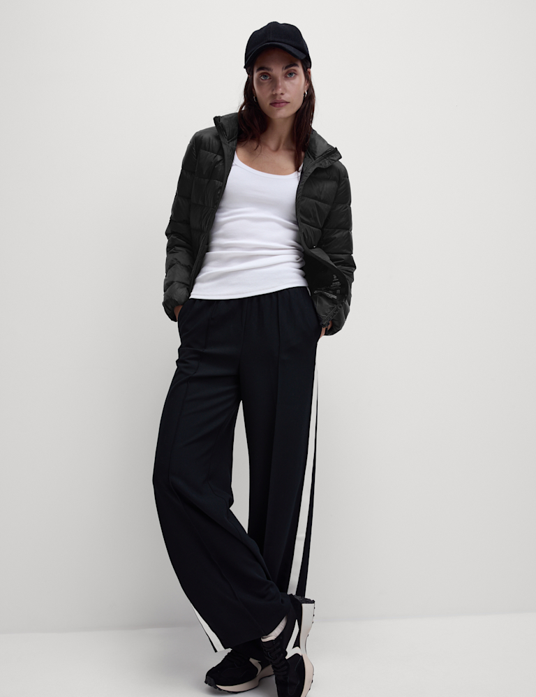 Feather & Down Quilted Packaway Puffer Jacket