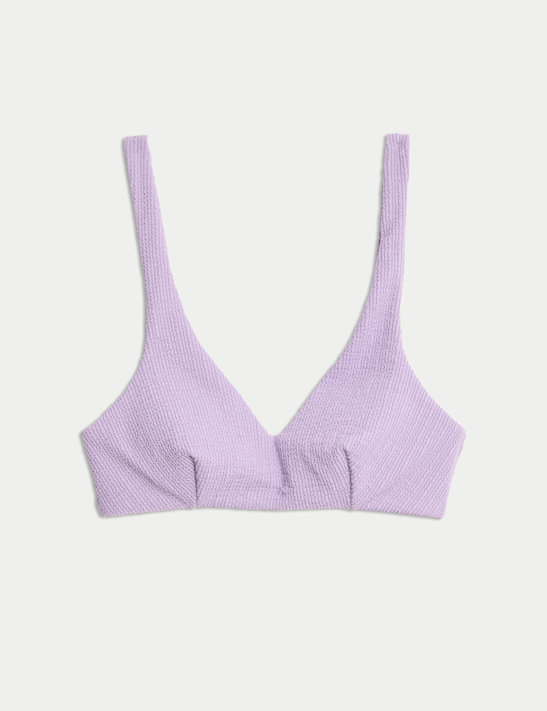 Textured Padded Plunge Bikini Top