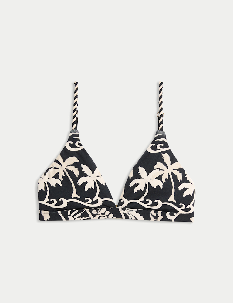 Printed Padded Plunge Bikini Top