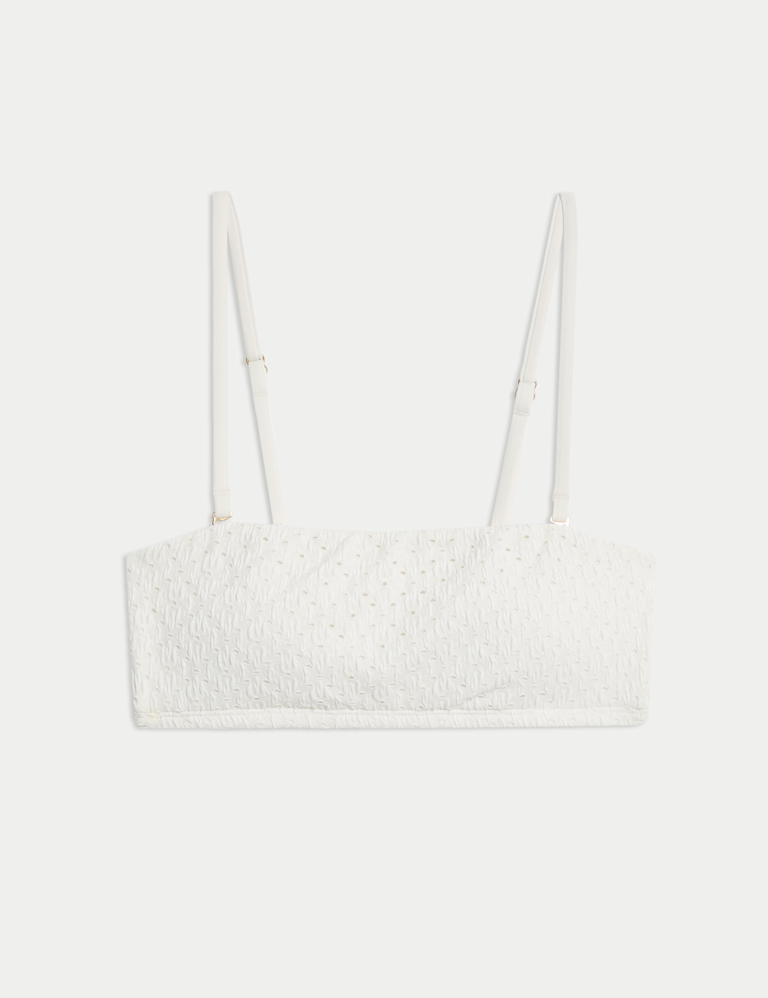 Broderie Square Neck Bandeau Bikini Top