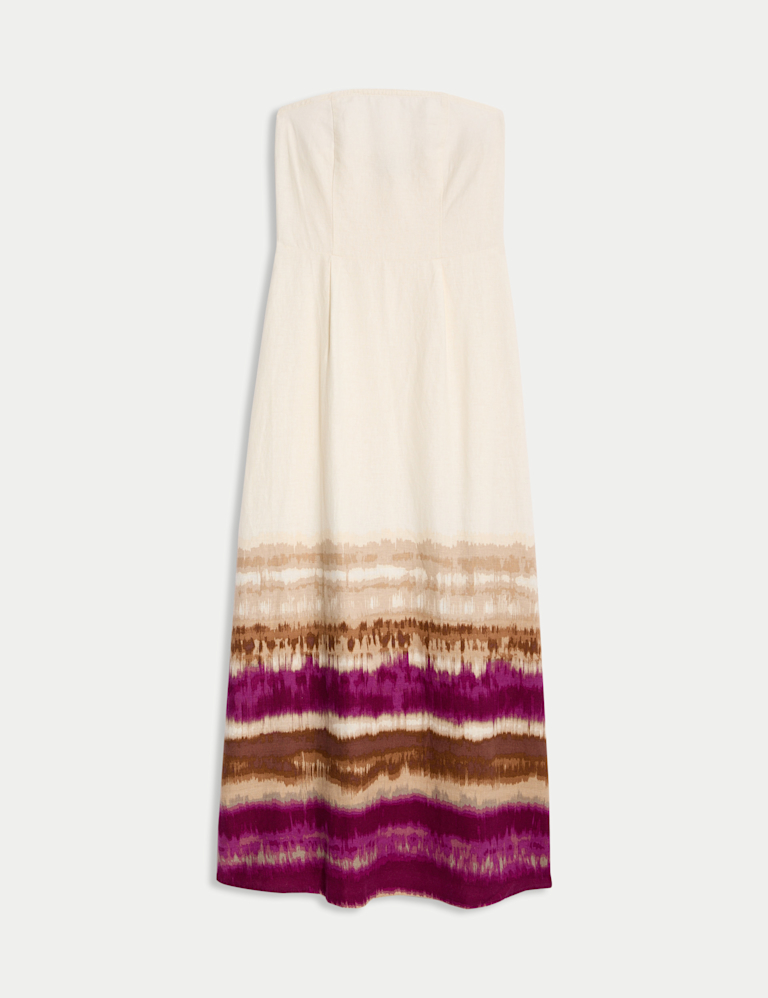 Linen Rich Bandeau Midaxi Dress