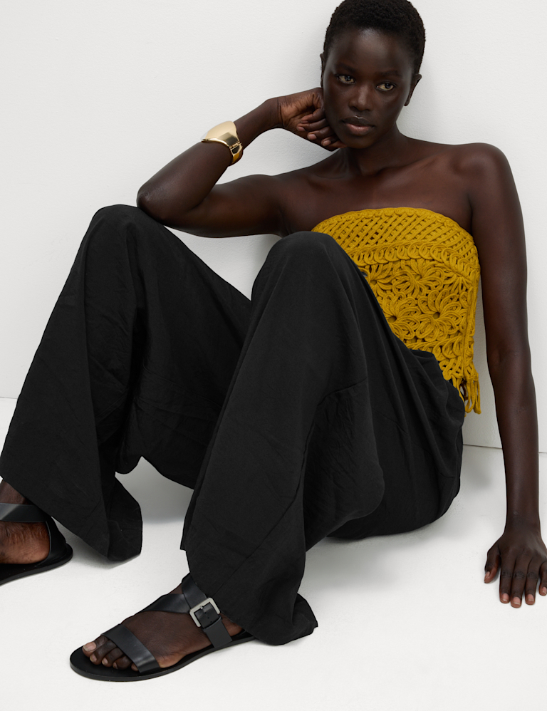 Pleated Palazzo Trousers