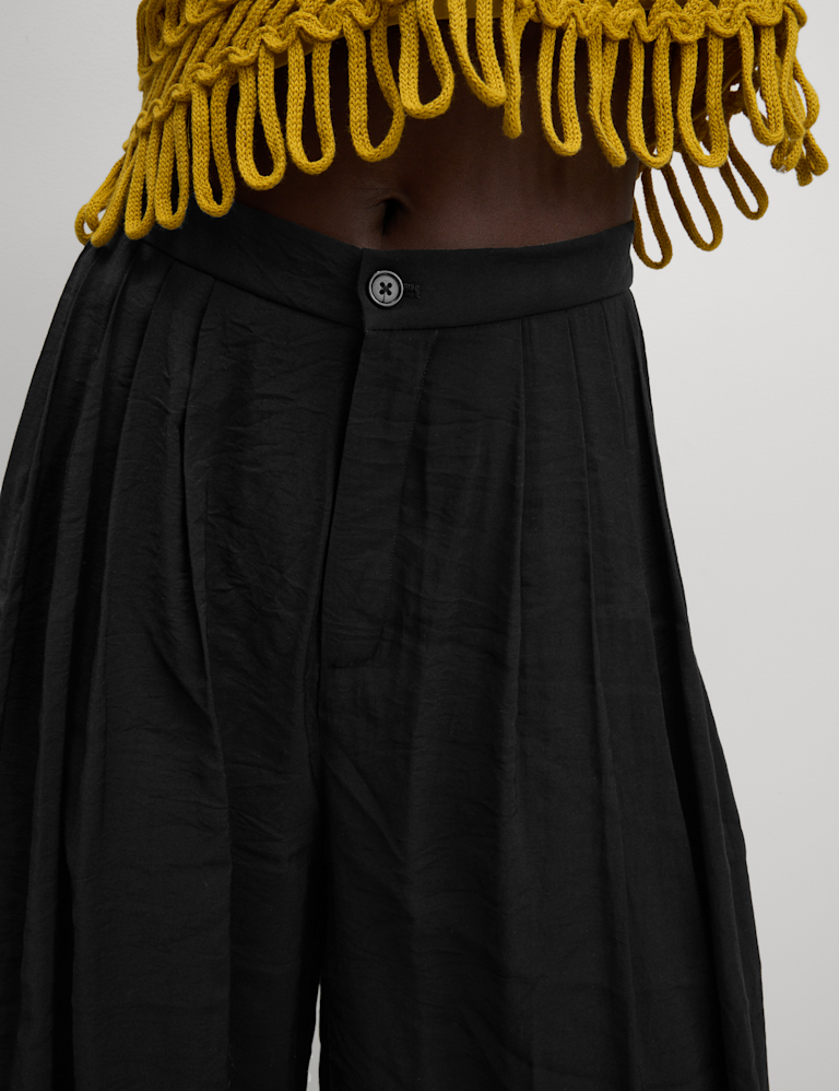 Pleated Palazzo Trousers