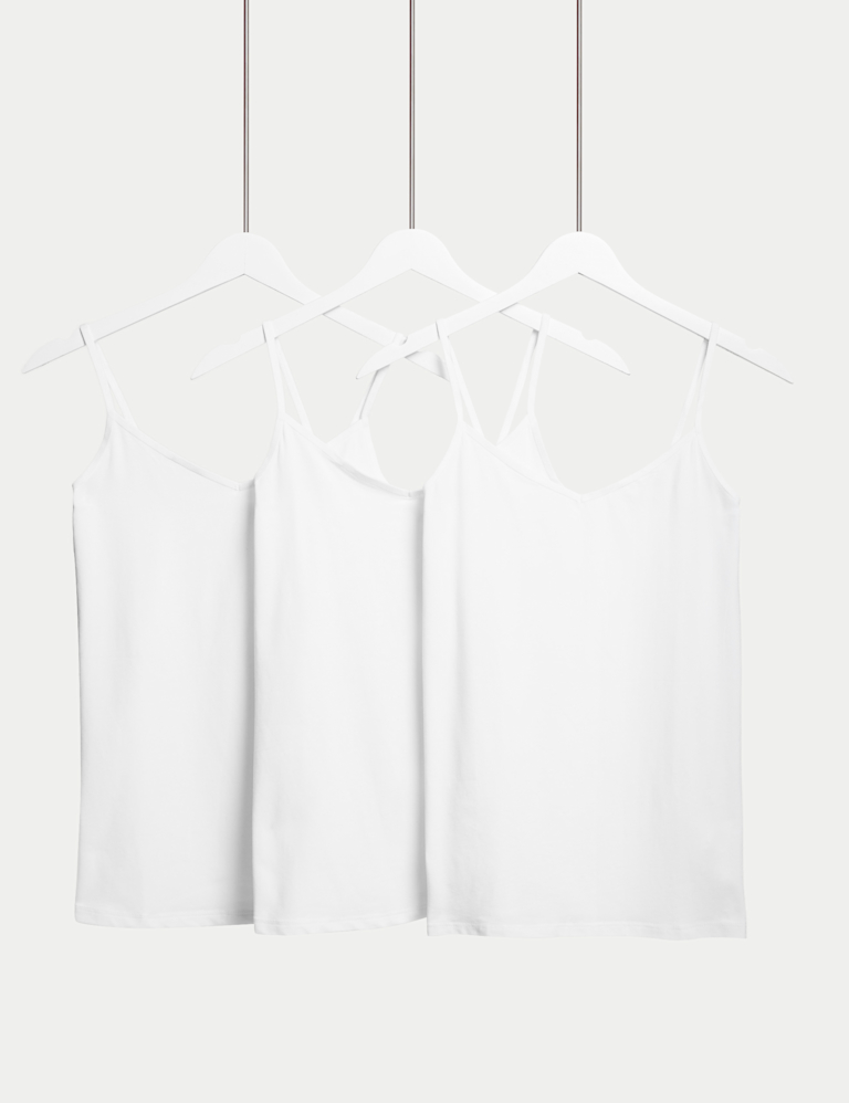 3pk Cotton Rich Strappy Vests