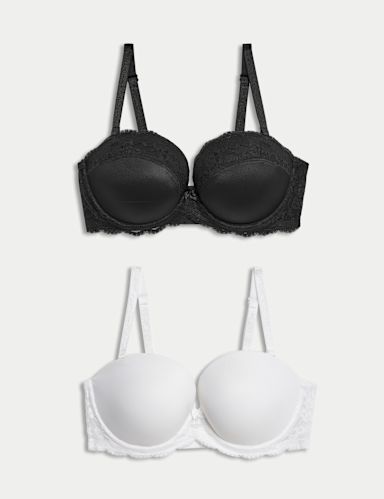 2pk Underwired Multiway Push Up Bras A-E