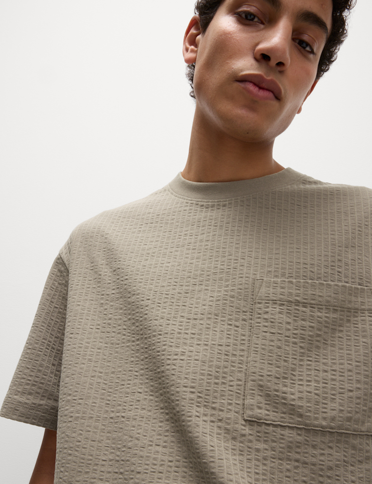 Pure Cotton Textured Loungewear Top