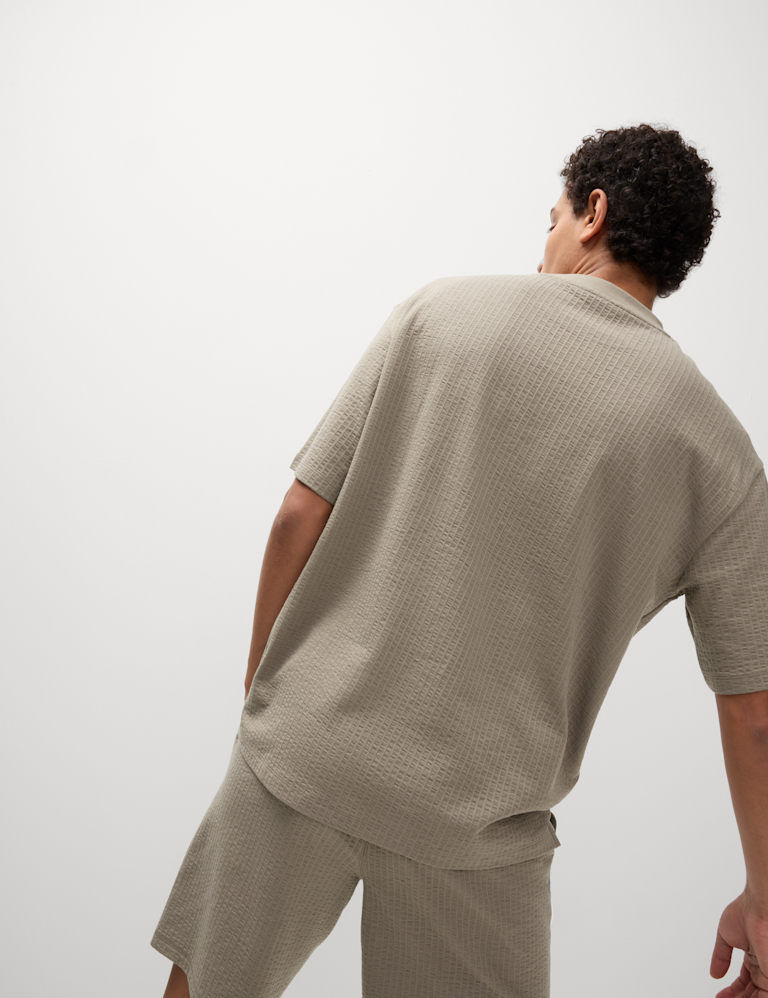 Pure Cotton Textured Loungewear Top