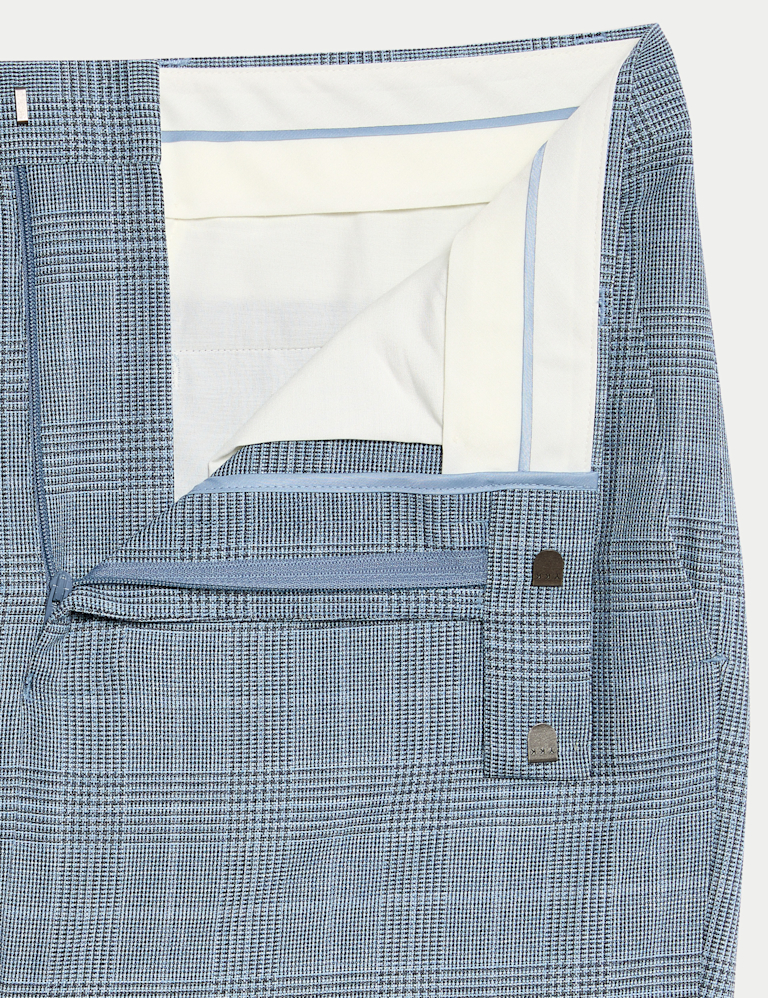 Regular Fit Check Suit Trousers