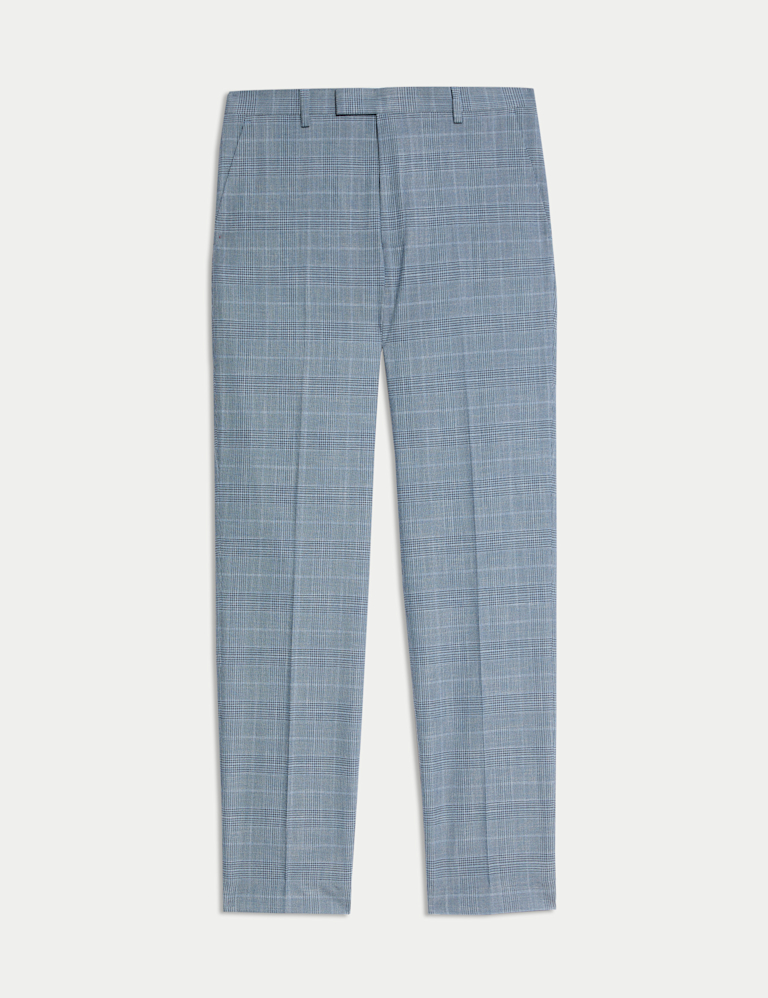 Regular Fit Check Suit Trousers