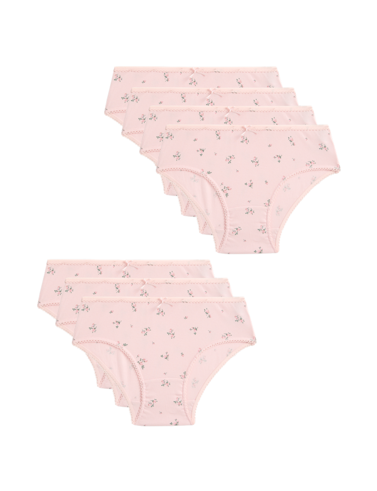 7pk Cotton with Stretch Floral Knickers (2-12 Yrs)