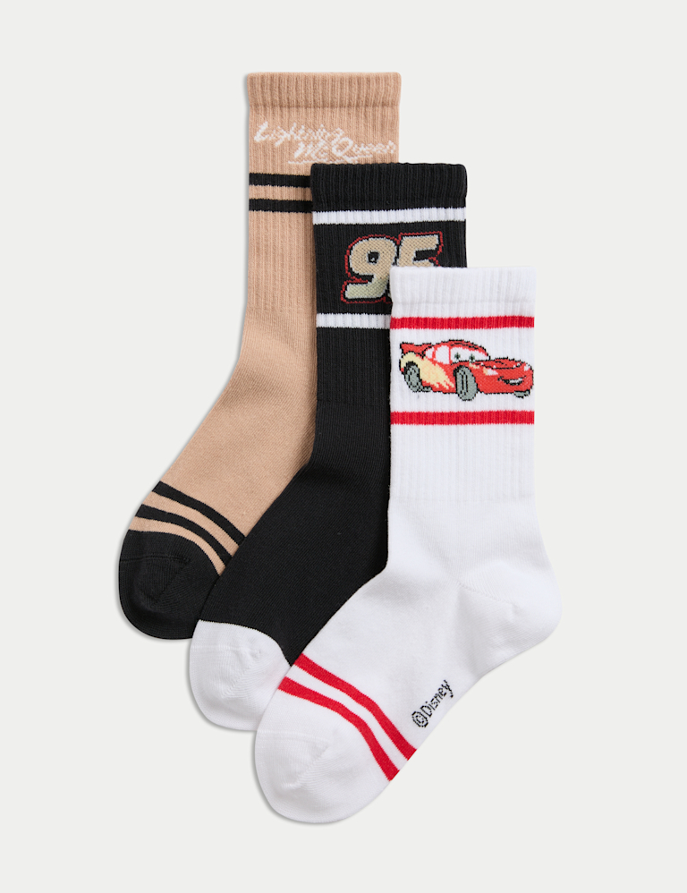 3pk Cotton Rich Pixar™ Cars Socks (6 Small-7 Large)