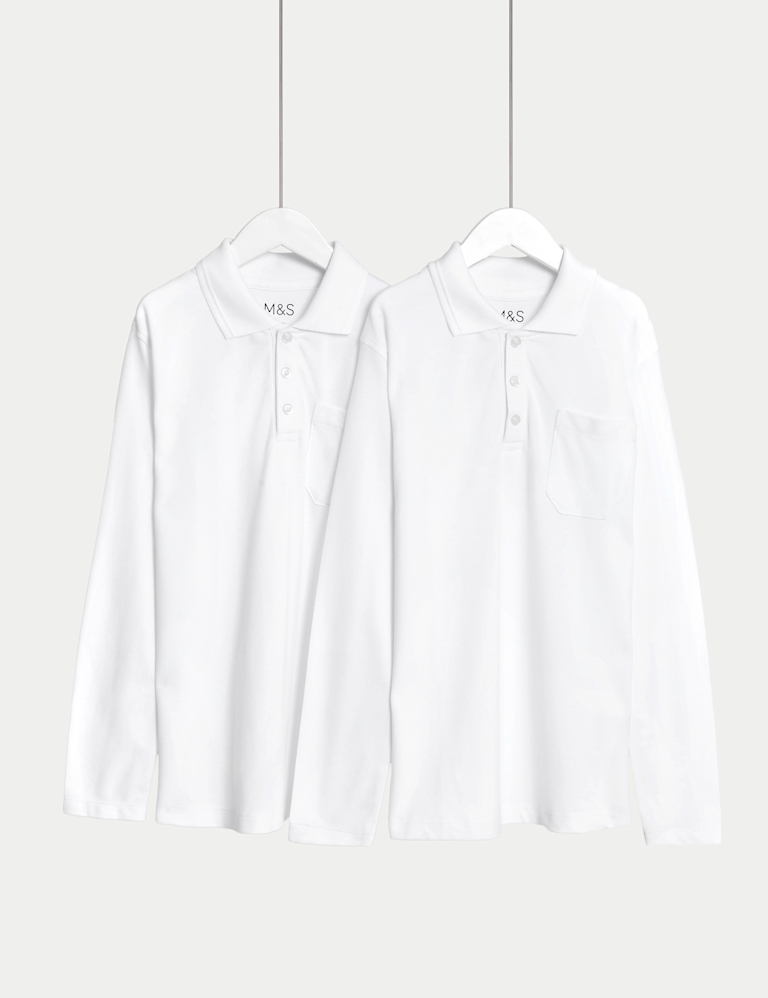 Pure Cotton Easy Dressing StayNew™ Polo Shirts (3-18 Yrs)