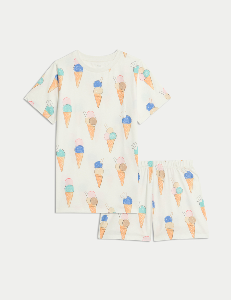 Pure Cotton Ice Cream Print Pyjamas (1-16 Yrs)