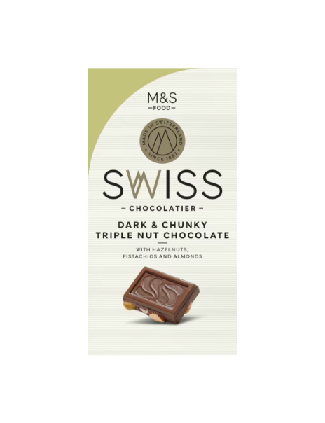 Swiss Chunky Triple Nut Dark Chocolate 
