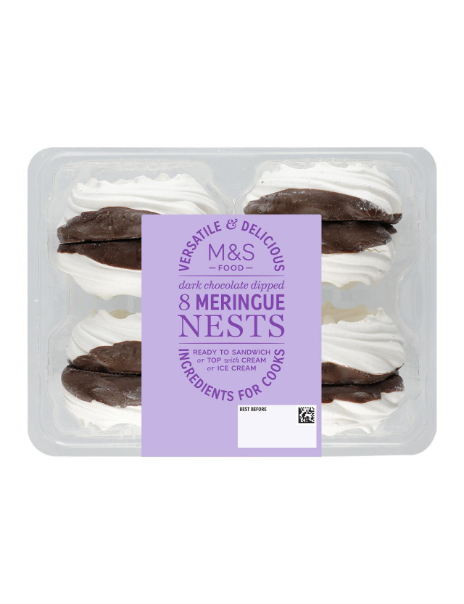 Dark Chocolate Dipped Meringue Nests