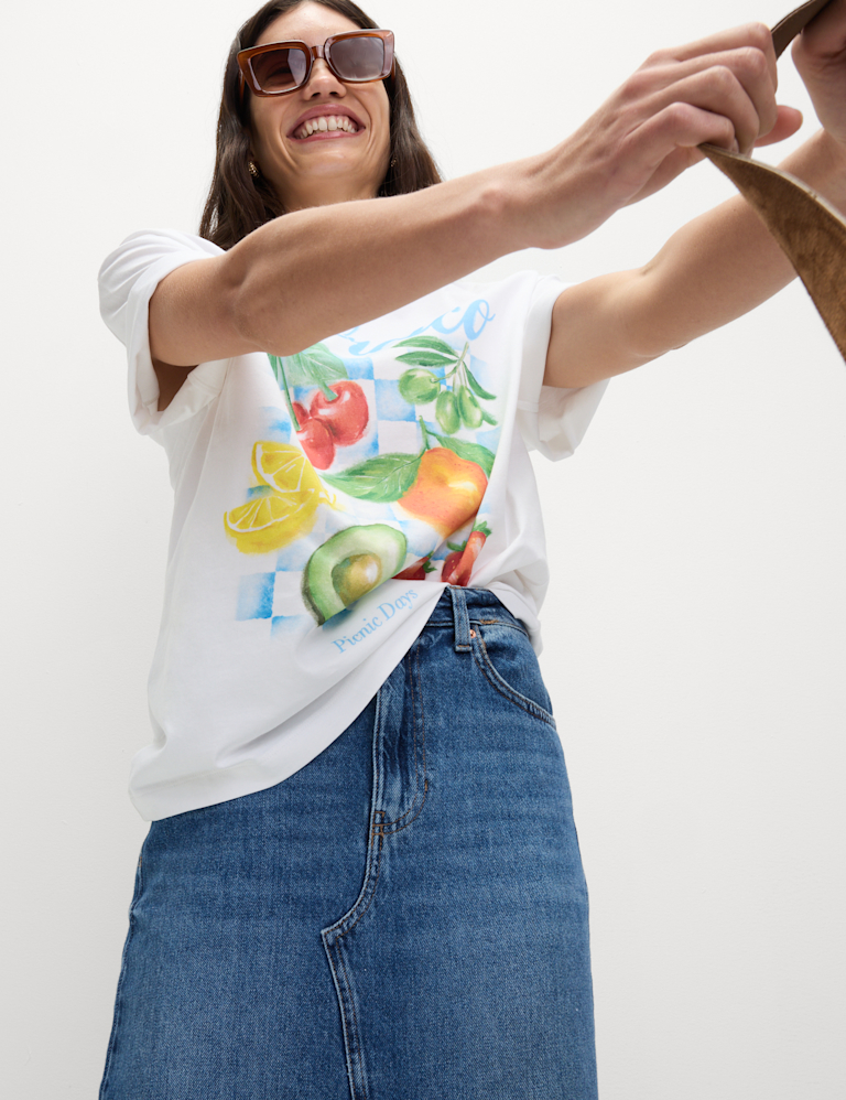 Pure Cotton Graphic Oversized T-Shirt