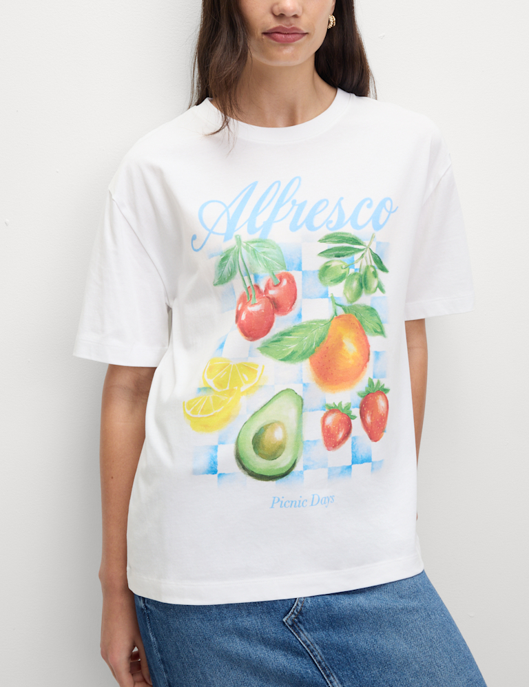 Pure Cotton Graphic Oversized T-Shirt