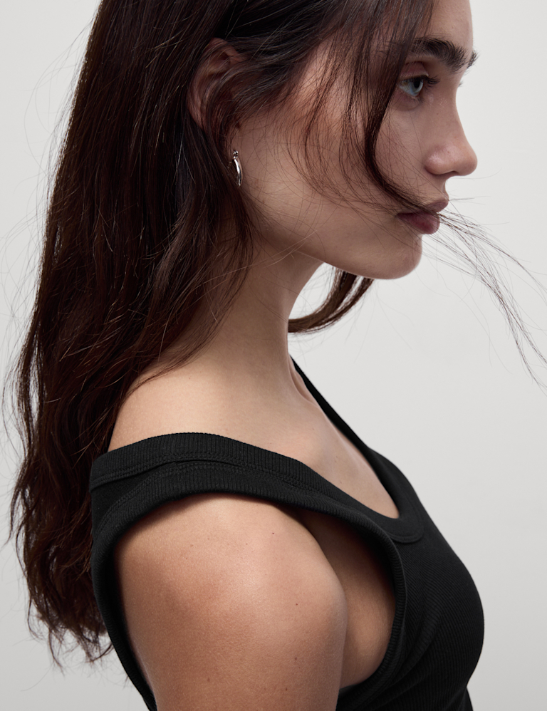 Cotton Rich Ribbed Slim Fit Vest Top