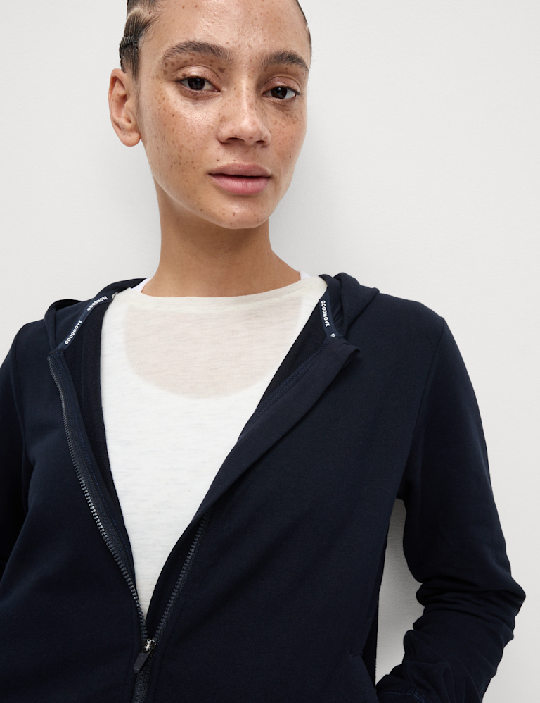 Cotton Rich Relaxed Zip Up Hoodie