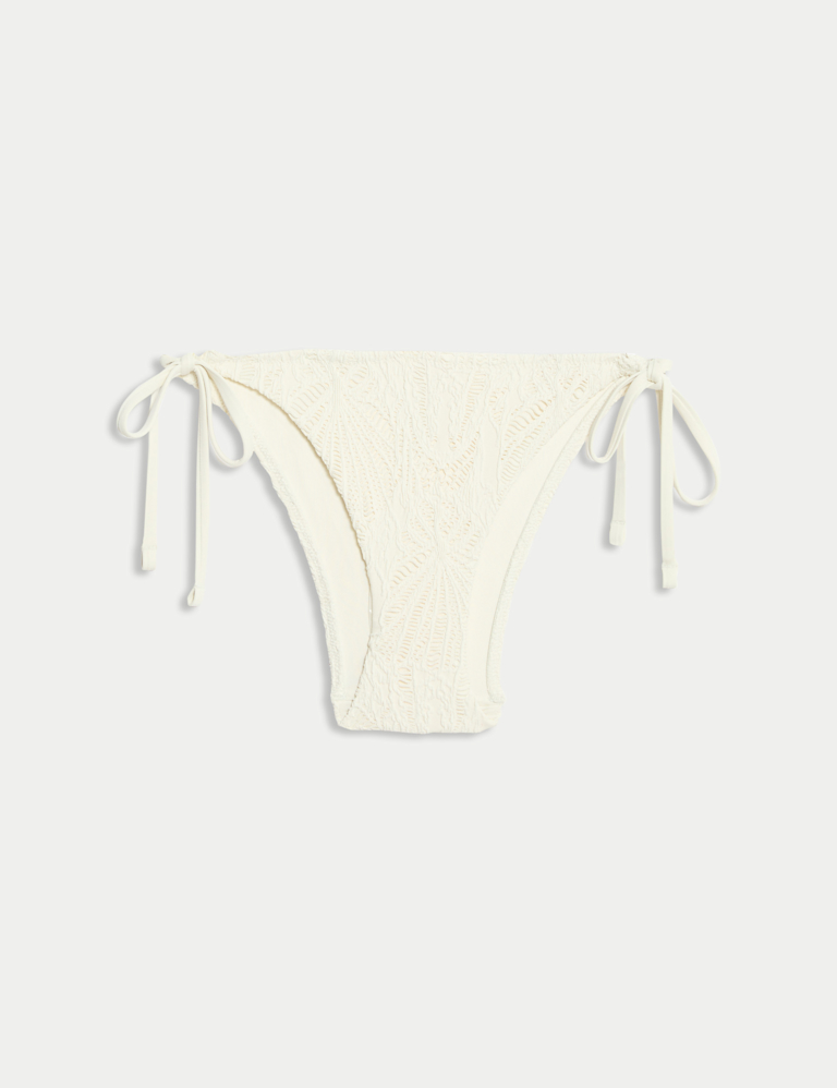 Jacquard Tie Side Bikini Bottoms