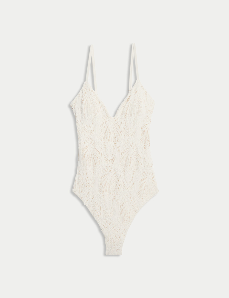 Jacquard Plunge Swimsuit