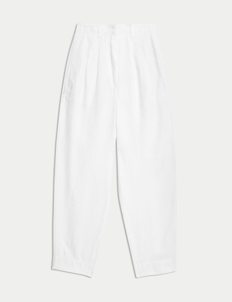 Pure Linen Tapered Trousers